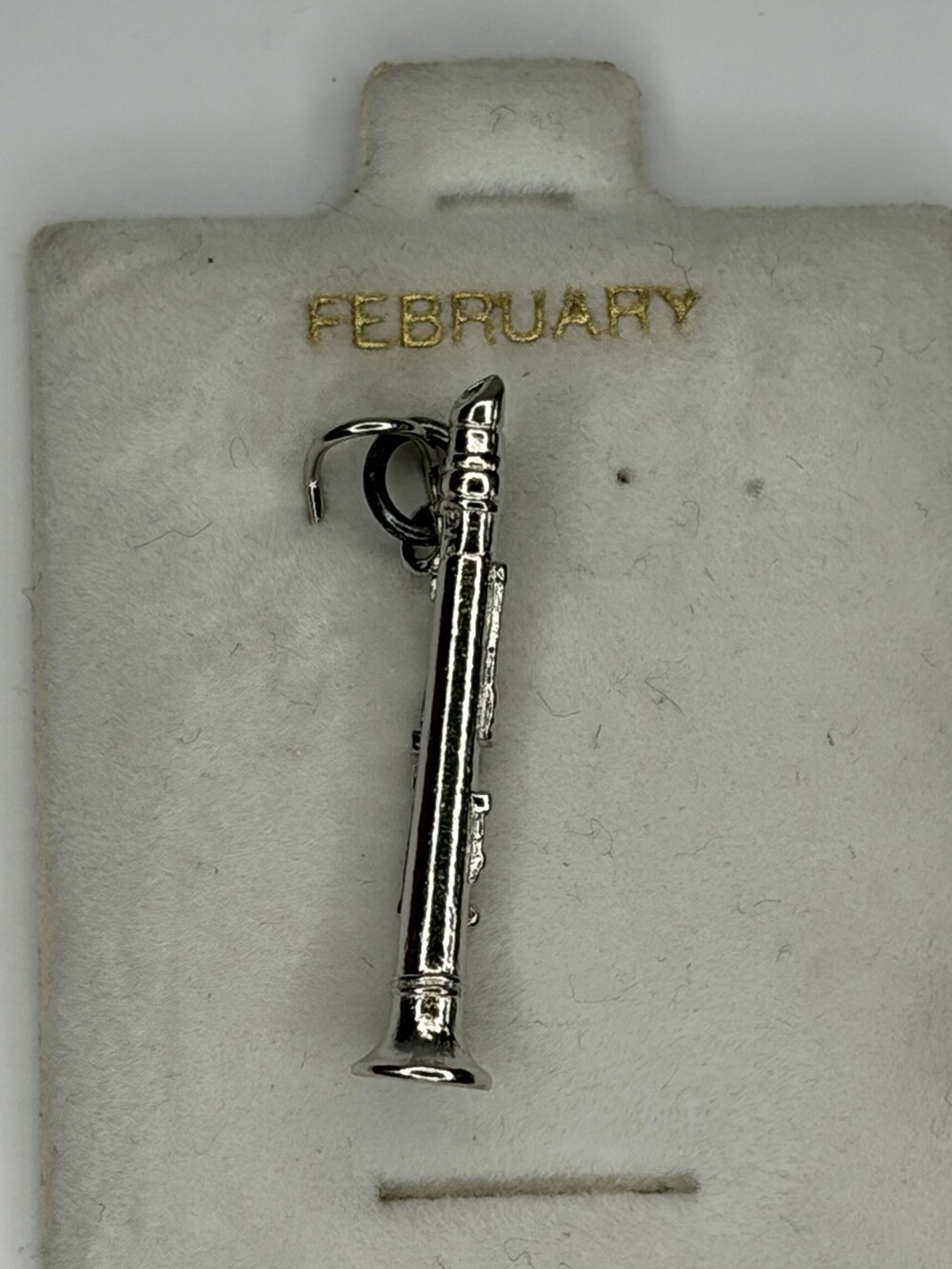 Sterling Silver 925 Clarinet Charm Pendant Musical Instrument Woodwind Band New